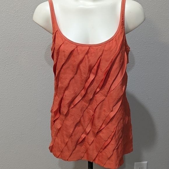 NY & C Salmon Orange Tank with Gathered Front, size medium - Picture 2 of 6